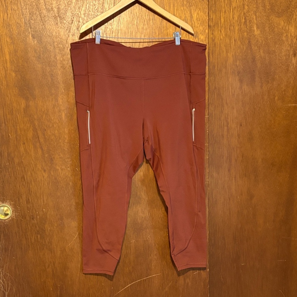 Athleta Lined Rust Leggings